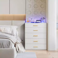 Karl Home 5-Drawer White Particle Board 25.98in. W Chest of Drawer